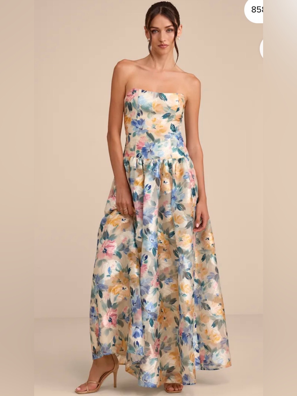 Lulus Multi-Color Floral Strapless Maxi Dress